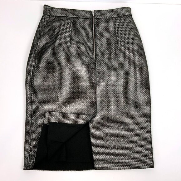 New Banana Republic Gunmetal Jacquard Pencil Skirt Career Sz 8 - Picture 11 of 16